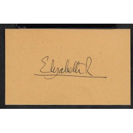 Queen Elizabeth II Autograph Reprint On Old 3x5 Card