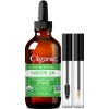 Cliganic Organic Castor Oil, 100% Pure (4oz with Eyelash Kit)