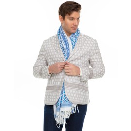 Semitic Tribes Am Israel Chai Scarf for Men and Women - Native Turban Scarf 100% Cotton Shemagh, Desert Keffiyeh, Sudra (Mosaic Long)