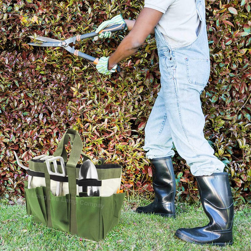 Garden Tool Bag Organizer Heavy Duty 8 Pocket Gardening Hand