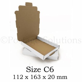 A6/C6 || 112x163x20 mm || AKAR White A6 Large Letter Postal Box Letterbox Box Pip Box C6 Postal Box Small Postal Box C6 Large Letter Box Royal Mail Box Small Boxes Posting Postage Box [Pack Of 10]