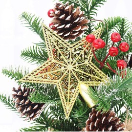 DUOLEIMI Tree Top Star Christmas Top Star 5.9 inches (15 cm) Christmas Tree Star Christmas Ornament Decoration Star Gold