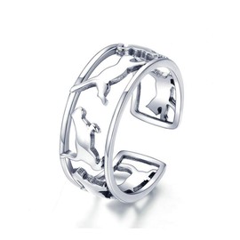 Ategazza Open Rings 925 Sterling Silver Adjustable Rings ga8, Silver