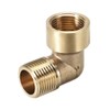 sourcing map Brass Pipe Fitting 90 Degree Elbow 3/8 (BSP)