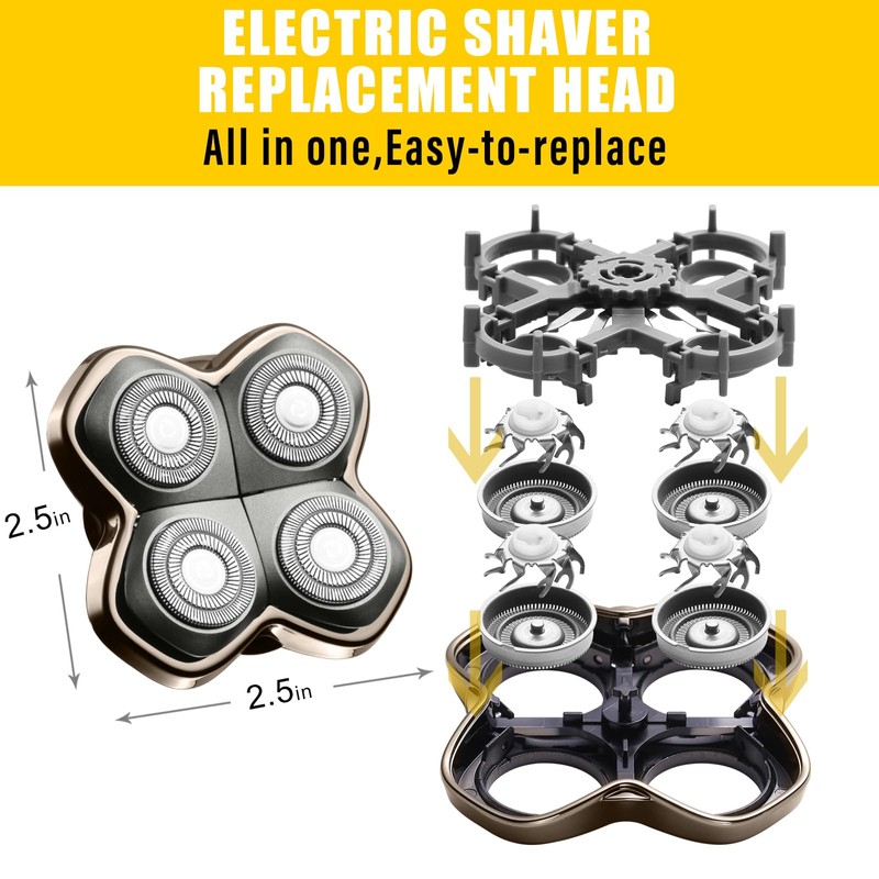 Pro 4 Shaver Replacement Heads for Pitbulls Gold PRO, Silver