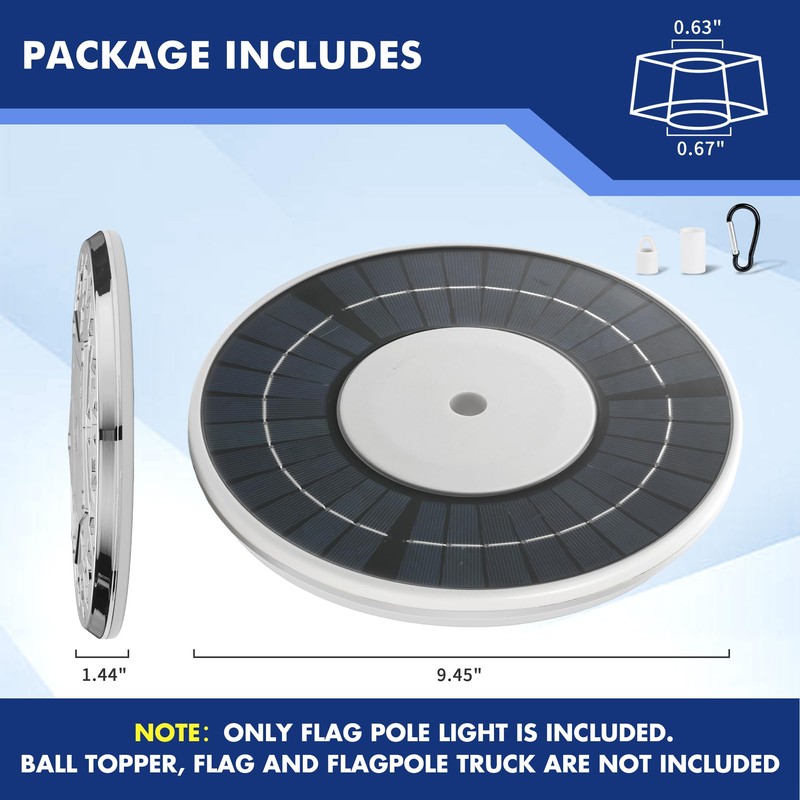 PPQ Solar Flag Pole Light, High-Lumen 25 LED Flag Pole