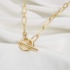 Turandoss Gold Paperclip Chain Necklace, 14K Gold Plated Toggle Clasp