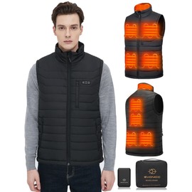 Evonicc Heated Vest for Men with 7.4V 16000mAh Battery Pack, Lightweight Heated Apparel, Rechargeable Warming Heated Vest
