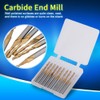 10pcs/set 3.175mm Shank 2mm Cutting Edge Diameter Flat Nose Double