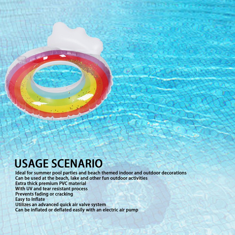 Swimming Ring Pool Float Inflatable Colorful Thickened PVC Pool Float