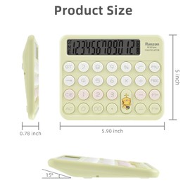 Valtiner Desktop Calculator Large, Big Buttons Basic Standard Calculators with 12-Digit LCD Display for Office, Teachers, and Students (Green)