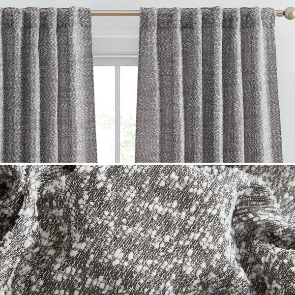 HLC.ME Easton Jacquard Slub Texture - Privacy Curtains with Back
