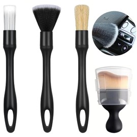 SILHOL Car Brush Set of 4, Car Interior Clean Brush Tools, Auto Interior Dust Brush, Car Detailing Soft Bristles Brush for Automotive Dashboard, Air Conditioner Vents, Scratch Free