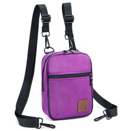 2-Zips Crossbody Bag Sling Purses Trendy,Convertible Multi Position Fanny Back Pack Cross Body Bag for Women/Men, A1-purple