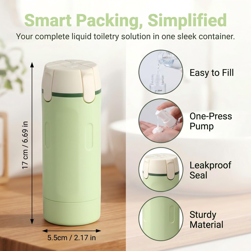 4 in 1 Travel Dispenser Bottle, Including Four 30ML Travel