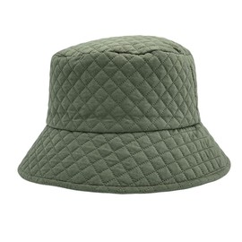 WITHMOONS Winter Quilted Bucket Hat - Warm Foldable Fisherman Sun Cap Unisex Outdoor Travel LDB1561 (Green)