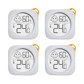 4 Pack - OPPERD Hygrometer Indoor Thermometer - Mini Digital Indoor Hygrometer Accurate Temperature Monitor Practical Home Humidity Comfort Icon for Bedroom, Baby Nursery, Baby Room, Living Room