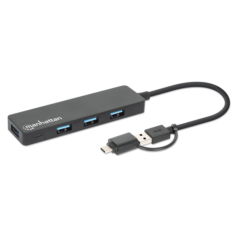 MANHATTAN 180863 Hub USB 3.2 Gen1 4 Ports Combo USB-A