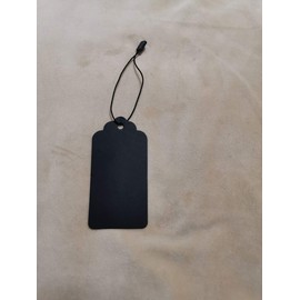 100 Pcs Black Hang Tags ,Price Tags,Large Kraft Paper Marking Tags with Black Snap Locks String for Arts and Crafts by Cshopcc