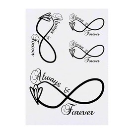 Azeeda 4 x 'Für immer und ewig' Temporäre Tattoos - Wasserfest, Hautfreundlich & Ungiftig · Transfers in Verschiedenen Größen (TO00080174)