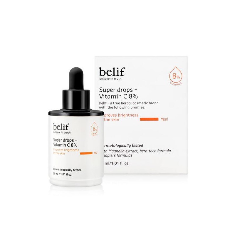 Biligyeobei罗马拼音：Bilifui 아트박스/빌리프 빌리프 슈퍼 드랍스-비타민C 8퍼센트 30ml 앰플 세럼 Artbox/Belif