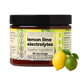 Real Salt Electrolytes - Santa Cruz Paleo - 30 Servings - 1 Jar (Limón Lime)                                                                          