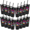 Uiifan 16 Pcs 50's Party Decorations 1950's Reusable Cups with
