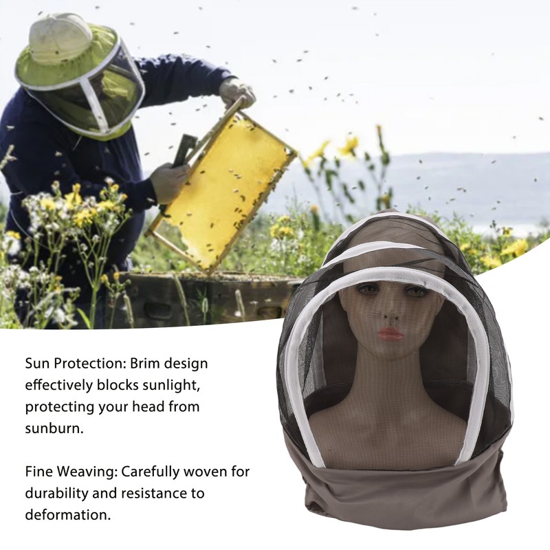 Beekeeping Veil Hat Head Protection Mesh Cap Nylon Breathable Sun