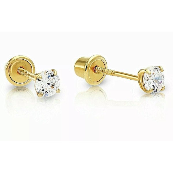 Sophie's Gems Genuine Diamond 2mm Stud Screw Back Earrings in