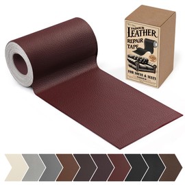 Fadoub Leather Repair Patch, 4 x 63In Self Adhesive Leather Repair Tape for Furniture, Vinyl Repair Tape for Repairing Vinyl, Couch, Sofa, Car Seats, Car Interior (Wine red)