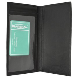 Hand Crafted Genuine Soft Leather Checkbook Cover simple (Premium Black)