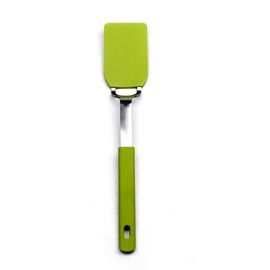 RSVP International Kitchen Tool Collection Flexible Nylon Spatula, Stainless Steel Handle, 10.75x2",