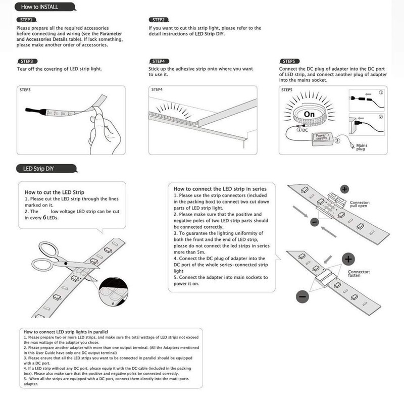 Velainic 24V LED Strip Light White 6000-6500K,16.4ft/5M Waterproof IP65 Outdoor