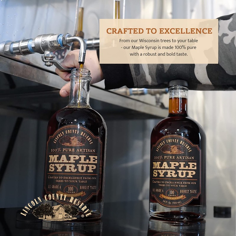 Lincoln County Reserve 100% Pure Maple Syrup with Robust Taste,