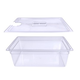 WELKOR 26 QT Large Sous Vide Container With Lid, Sous Vide Tub Kit Compatible with Wancle Anova, Joule, Instant Pot Sous Vide Cookers for Home Chefs Professional Use (26 qt no rack)