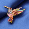 NEWEI Antique Hummingbird Brooch Pins Rhinestone Bird Jewellery for Women