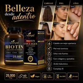 Biotina Winyel Para Cabello Piel Uñas 60 Cápsulas