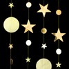 Gold Party Decoration Gold Star Circle Dot Hanging Garland Gold