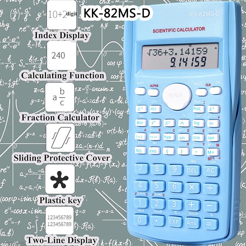 KK-82MS-D Portable Scientific Calculator Engineering Scientific Functional Calculator with 240