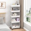Sywhitta 5-Tier Plastic Rolling Utility Cart with Handle, Multi-Functional Storage