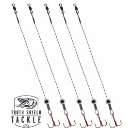 VMC Ice Fishing Stainless Steel Tip Up Leader #1/0 VMC 5-Pack Transparent Fish Eye
