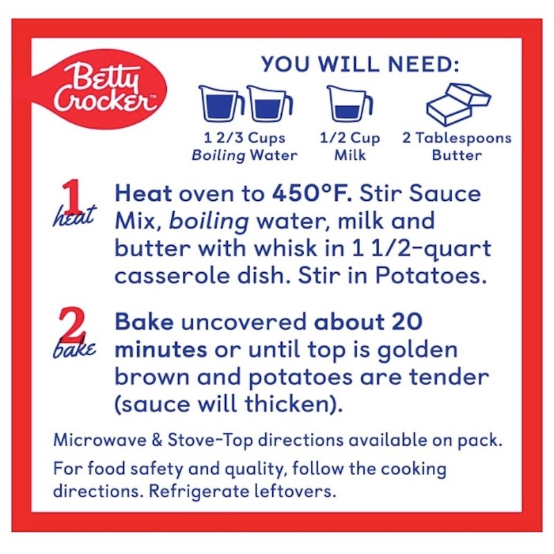 Betty Crocker Julienne Casserole Potatoes 4 oz (Pack of 4)