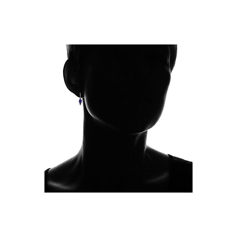 arete de gota de plata de ley con piedra de