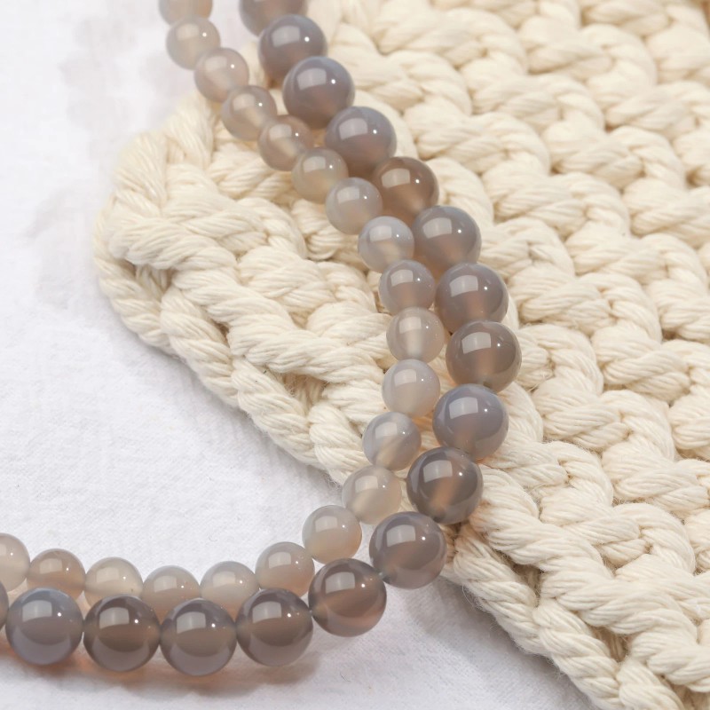 vanilla mountain Genuine Gray Agate Beads Natural Gemstone Beads for