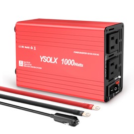 YSOLX 1000W Power Inverter 12V to 110V - DC to AC Converter with USB-C 65W/USB-A 24W, Dual AC Outlet, 1000 Watt Inverter Suitable for 12v Truck/Rv/Camping/Home