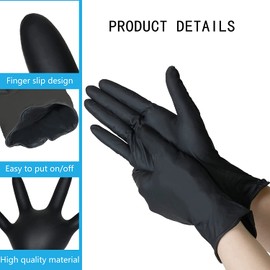 100 Pcs Disposable Gloves, Black Gloves