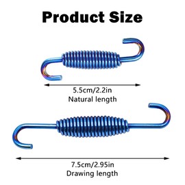 Motorcycle Exhaust Pipe Spring Universal Stainless Exhaust Springs Metal Muffler Exhaust Pipe Spring Hooks for Universal Motorcycle Scooter Blue