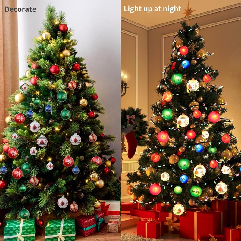 itayak Christmas Ball Ornament Lights, 28ft 25 Bulbs Christmas Tree