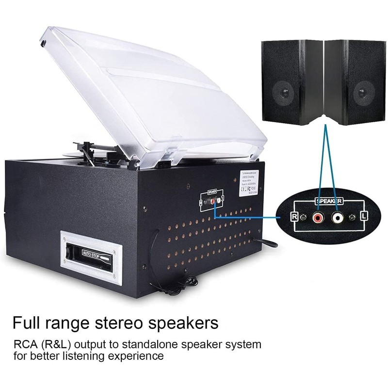 DIGITNOW Bluetooth Record Player Turntable with Stereo Speaker, LP Vinyl