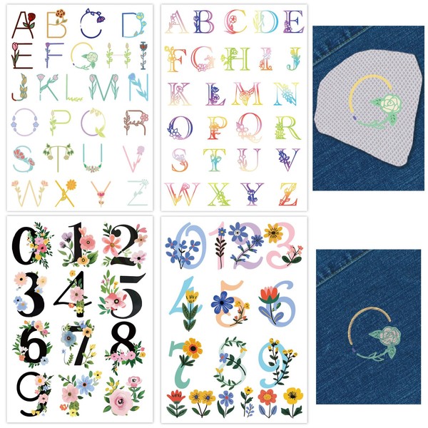 CRASPIRE 4 Styles Christmas Water Soluble Embroidery Stabilizers Patterns Colored